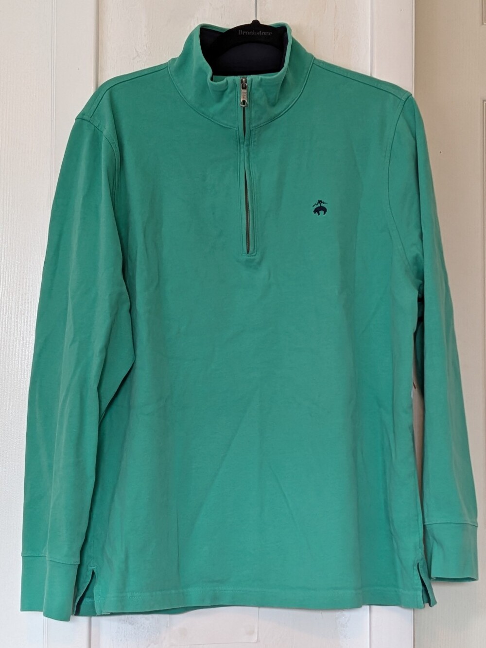 Brooks Brothers Green Quarter-Zip Long Sleeve Shirt